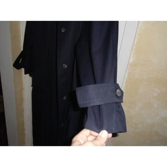 "CLASSIC" Label Size 16 Navy Blue Trench Raincoat Jacket Coat - Picture 8 of 10
